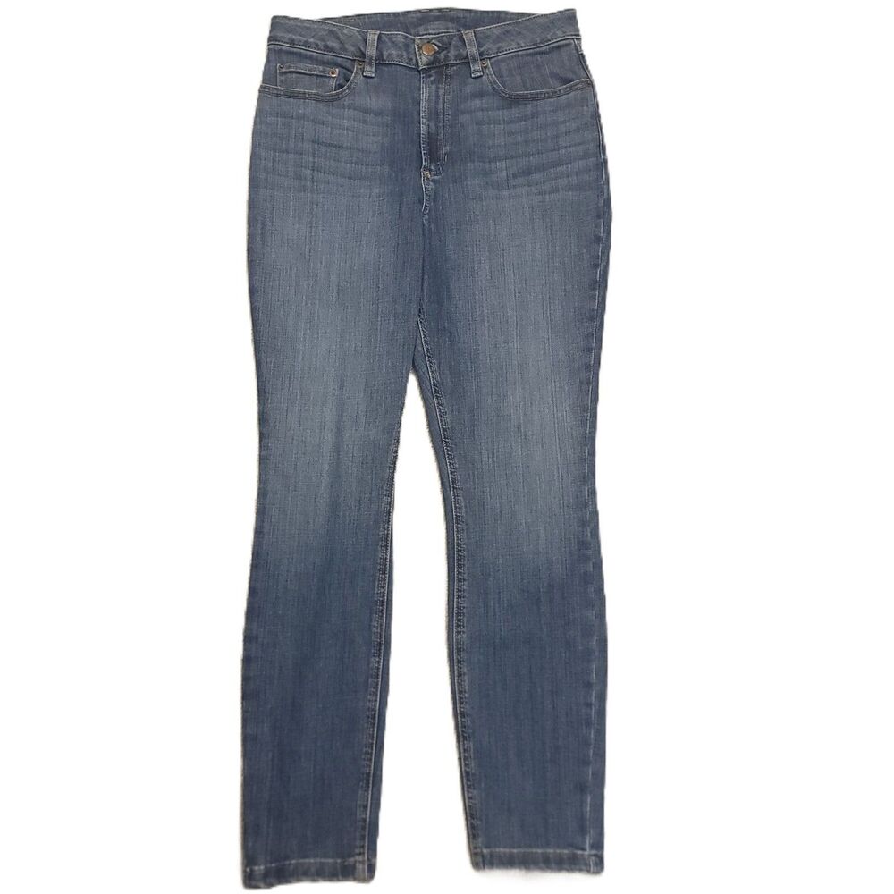 LL Bean BeanFlex Jeans Womens 8 High Rise Slim Blue Denim Pants